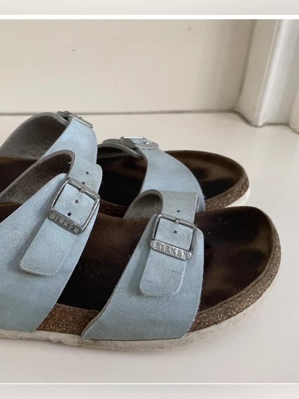 Birkenstock Silver Double Strap Sandals - Picture 4 of 12